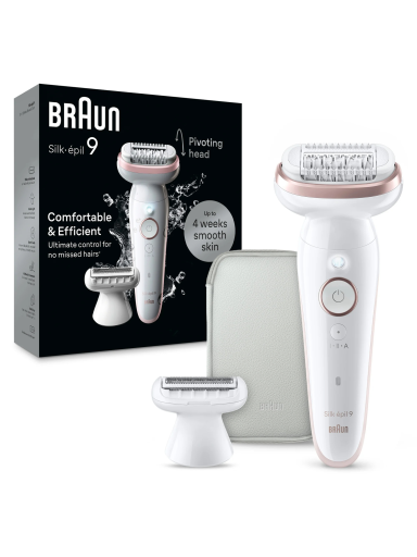 Braun Epilator | SES9-030 Silk épil 9 | Operating time (max) 50 min | Number of power levels 2 | Wet & Dry | White/Rose