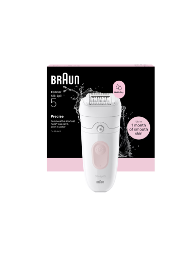 Braun Epilator | Silk-épil 5 SE5-000 | Operating time (max) 40 min | Number of power levels 2 | Wet & Dry | White/Pink
