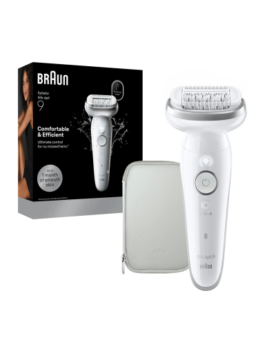 Braun Epilator | Silk-épil 9 SES9-000 | Operating time (max) 50 min | Number of power levels 2 | Wet & Dry | White/Silver Braun Epilator | Silk-épil 9 SES9-000 | Operating time (max) 50 min | Number of power levels 2 | Wet & Dry | White/Silver