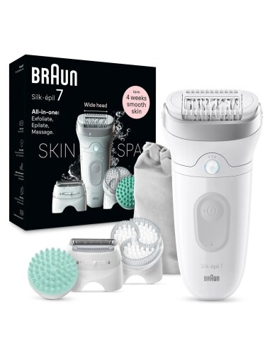 Braun | Epilator | Silk-épil SE7-081 | Operating time (max) 40 min | Number of power levels 1 | Wet & Dry | White