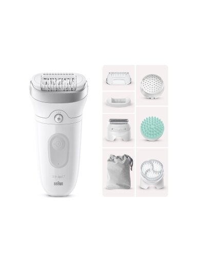 Braun | Epilator | Silk-épil SE7-081 | Operating time (max) 40 min | Number of power levels 1 | Wet & Dry | White