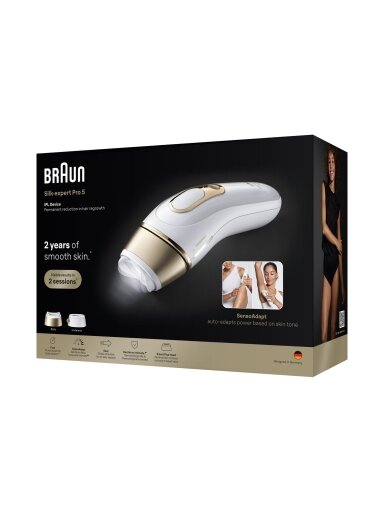 Braun IPL Epilator | Silk expert Pro 5 PL5210 | Number of power levels 3 | White/Gold Braun IPL Epilator | Silk expert Pro 5 PL5210 | Number of power levels 3 | White/Gold