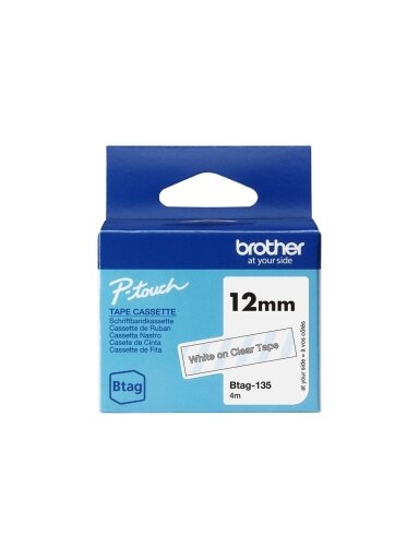 Brother BTAG-135 | White on Clear | Btag Brother BTAG-135 | White on Clear | Btag