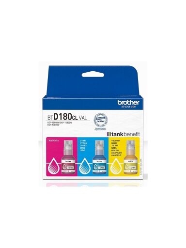 Brother BTD180CL | Ink refill | Yellow, Cyan, Magenta Brother BTD180CL | Ink refill | Yellow, Cyan, Magenta