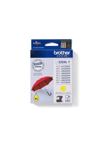 Brother LC225XLY | Ink Cartridge | Yellow Brother LC225XLY | Ink Cartridge | Yellow