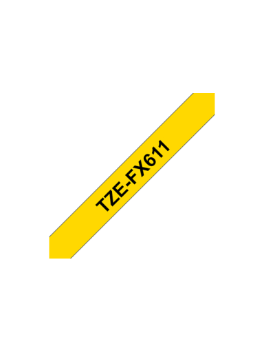 Brother | TZe-FX611 Flexible ID Laminated Tape | Black on Yellow | TZe | 8 m | 6 cm Brother | TZe-FX611 Flexible ID Laminated Tape | Black on Yellow | TZe | 8 m | 6 cm