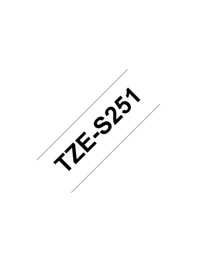 Brother | TZe-S251 Strong Adhesive Laminated Tape | Black on White | TZe | 8 m | 2.4 cm Brother | TZe-S251 Strong Adhesive Laminated Tape | Black on White | TZe | 8 m | 2.4 cm