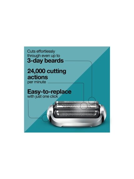 Braun 74S Shaver Replacement Head Series 7, Silver 7 Braun 74S Shaver Replacement Head Series 7, Silver 7