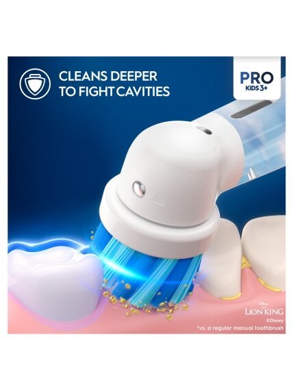 Braun | Electric Toothbrush | Vitality PRO Kids 3+ Lion King | Rechargeable | For children | Number of brush heads included 1 | Number of teeth brushing modes 2 3
