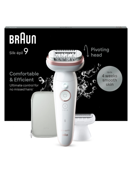 Braun Epilator | SES9-030 Silk épil 9 | Operating time (max) 50 min | Number of power levels 2 | Wet & Dry | White/Rose 2 Braun Epilator | SES9-030 Silk épil 9 | Operating time (max) 50 min | Number of power levels 2 | Wet & Dry | White/Rose 2