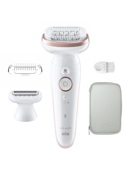 Braun Epilator | SES9-030 Silk épil 9 | Operating time (max) 50 min | Number of power levels 2 | Wet & Dry | White/Rose