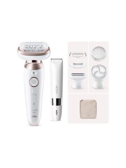 Braun Epilator | SES9-360 Silk épil 9 Flex 3D | Operating time (max) 50 min | Number of power levels 1 | Wet & Dry | White/Rose