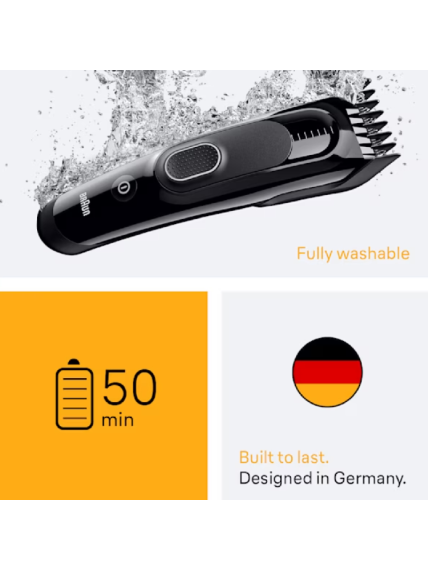 Braun Hair Clipper | HC5510 Series 5 | Cordless | Number of length steps 9 | Black 5 Braun Hair Clipper | HC5510 Series 5 | Cordless | Number of length steps 9 | Black 5