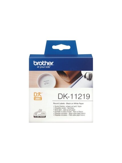 Brother DK-11219 Round paper labels, 12 mm, Black on white | Brother Brother DK-11219 Round paper labels, 12 mm, Black on white | Brother