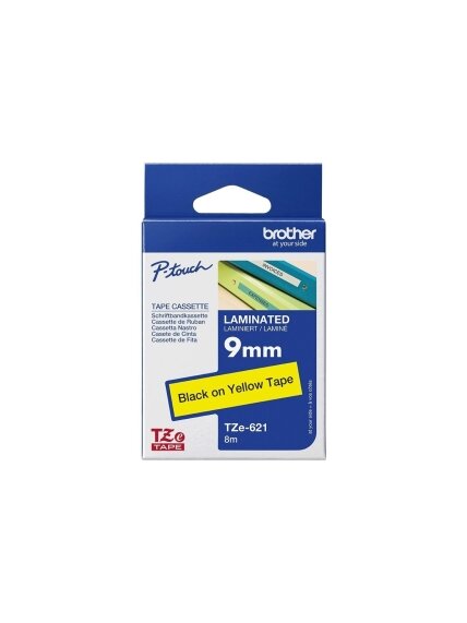 Brother | TZe-621 Laminated Tape | Black on Yellow | TZe | 8 m | 9 cm 1 Brother | TZe-621 Laminated Tape | Black on Yellow | TZe | 8 m | 9 cm 1