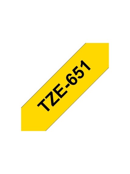 Brother | TZe-651 Laminated Tape | Black On Yellow | TZe | 8 m | 2.4 cm 4