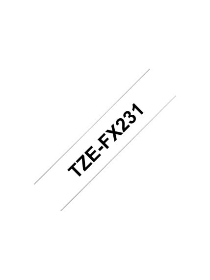 Brother | TZe-FX231 Flexible ID Laminated Tape | Black on White | TZe | 8 m | 1.2 cm 6 Brother | TZe-FX231 Flexible ID Laminated Tape | Black on White | TZe | 8 m | 1.2 cm 6