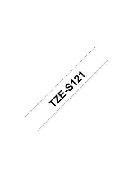 Brother | TZe-S121 Strong Adhesive Laminated Tape | Black on Clear | TZe | 8 m | 9 cm