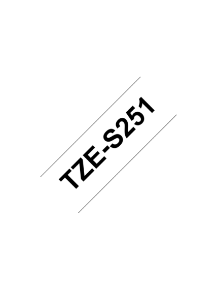 Brother | TZe-S251 Strong Adhesive Laminated Tape | Black on White | TZe | 8 m | 2.4 cm Brother | TZe-S251 Strong Adhesive Laminated Tape | Black on White | TZe | 8 m | 2.4 cm