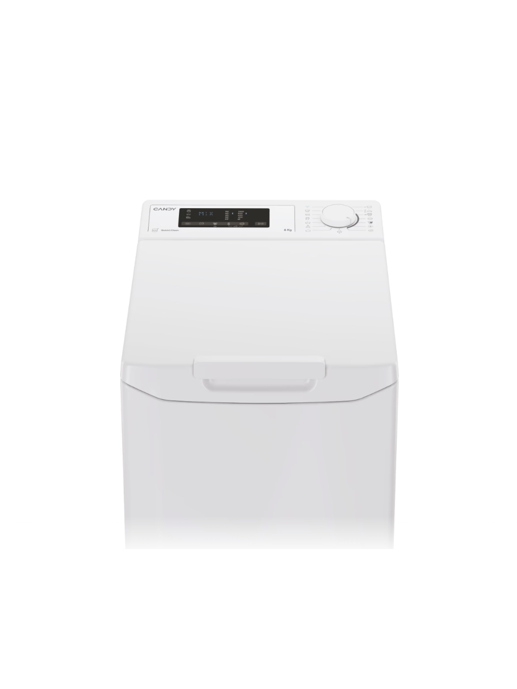 Candy Washing Machine | TCA063D3-S | Energy efficiency class C | Top loading | Washing capacity 6 kg | 1000 RPM | Depth 60 cm | Width 41 cm | Display | Digit | White 4 Candy Washing Machine | TCA063D3-S | Energy efficiency class C | Top loading | Washing capacity 6 kg | 1000 RPM | Depth 60 cm | Width 41 cm | Display | Digit | White 4