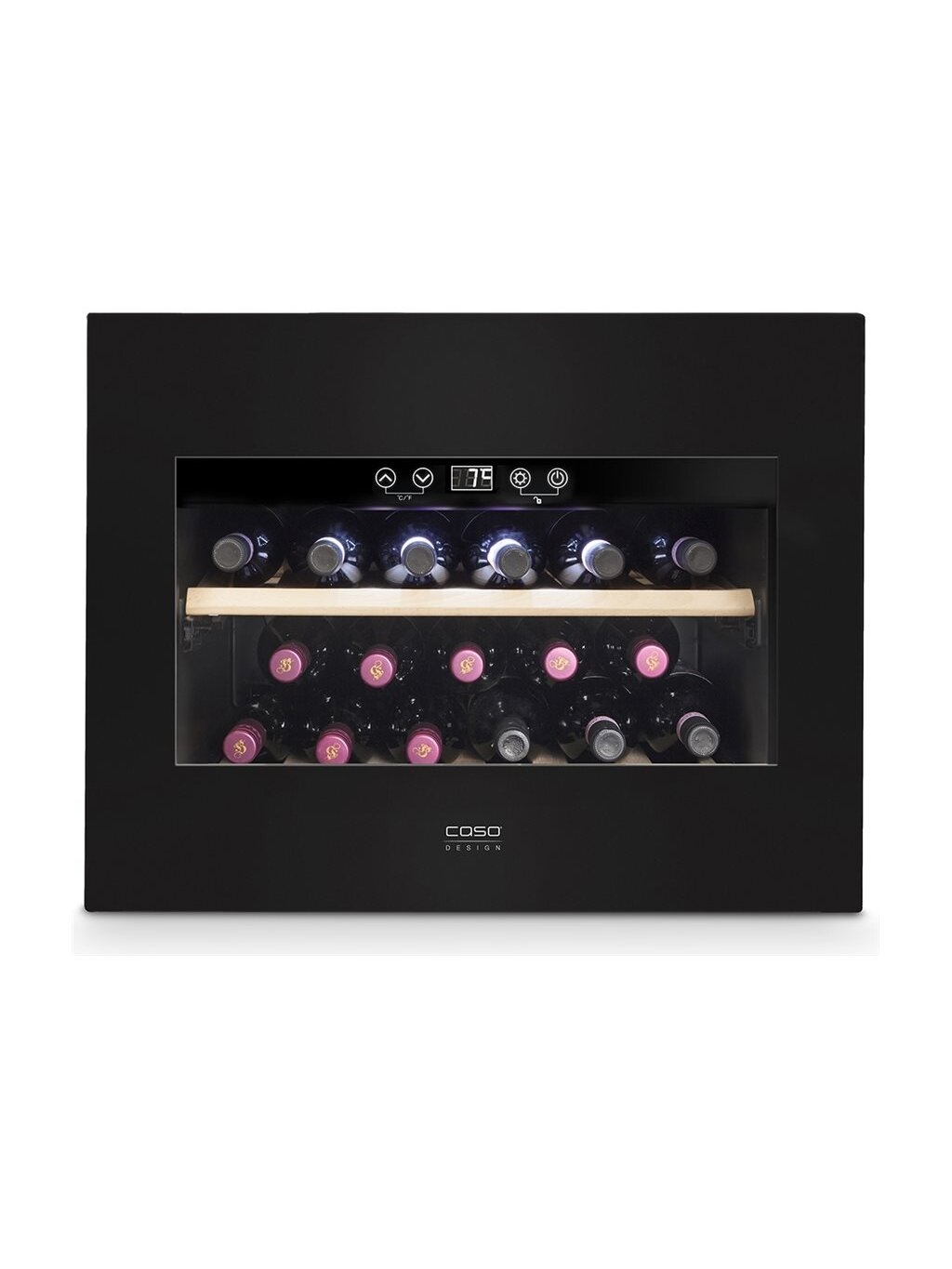 Caso | Wine Cooler | WineDeluxe E 18 | Energy efficiency class G | Built-in | Bottles capacity 18 bottles | Cooling type Compressor technology | Black