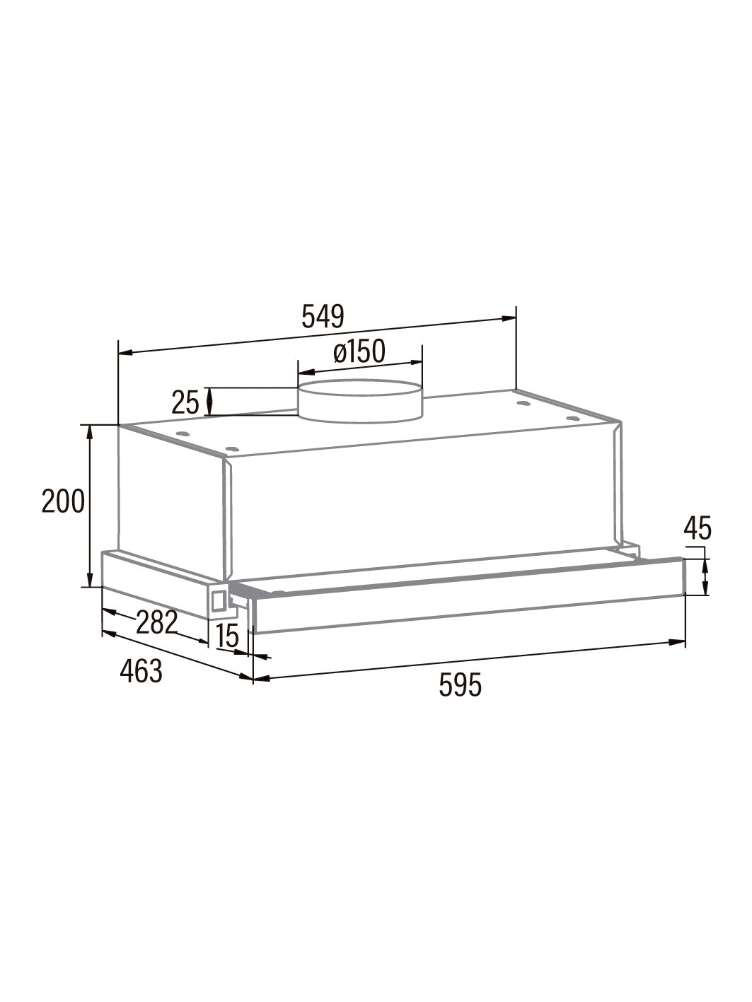 CATA | Hood | TFB-5160 X | Telescopic | Energy efficiency class C | Width 59.5 cm | 300 m³/h | Mechanical | CSLED | Stainless steel 1