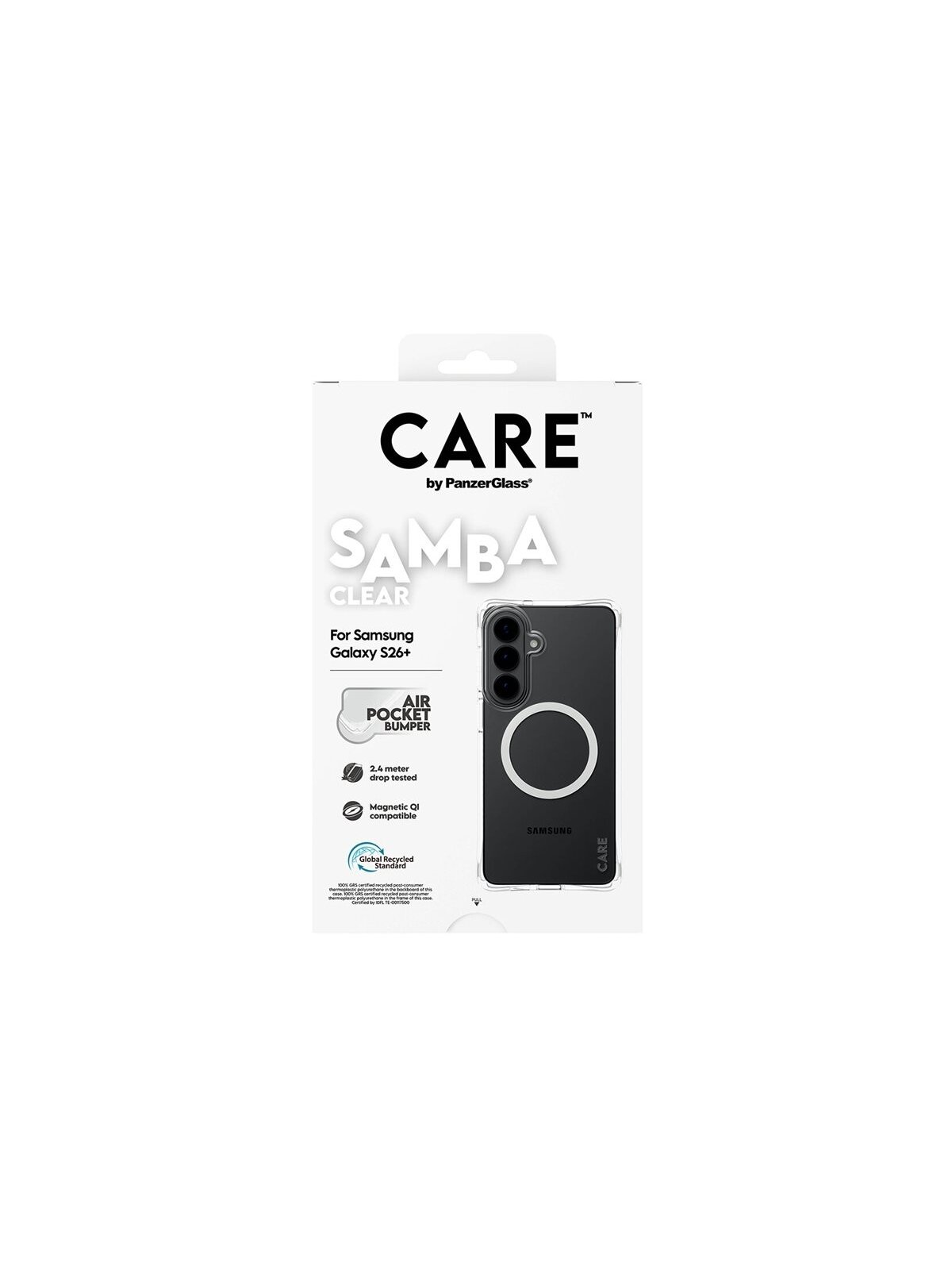CARE by PanzerGlass Samba Case Transparent w. White Qi Samsung New Galaxy S26 Plus | PanzerGlass 5 CARE by PanzerGlass Samba Case Transparent w. White Qi Samsung New Galaxy S26 Plus | PanzerGlass 5