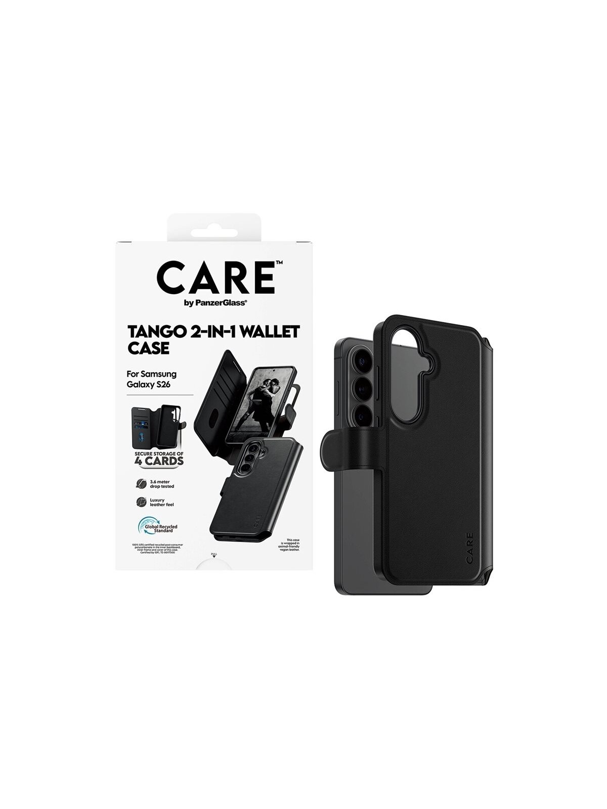 CARE by PanzerGlass Tango 2-in-1 Wallet Case w. Qi Samsung New Galaxy S26 | PanzerGlass 4 CARE by PanzerGlass Tango 2-in-1 Wallet Case w. Qi Samsung New Galaxy S26 | PanzerGlass 4
