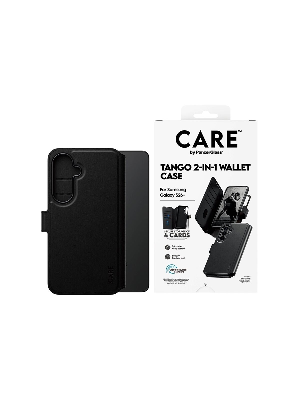 CARE by PanzerGlass Tango 2-in-1 Wallet Case w. Qi Samsung New Galaxy S26 Plus | PanzerGlass 2 CARE by PanzerGlass Tango 2-in-1 Wallet Case w. Qi Samsung New Galaxy S26 Plus | PanzerGlass 2