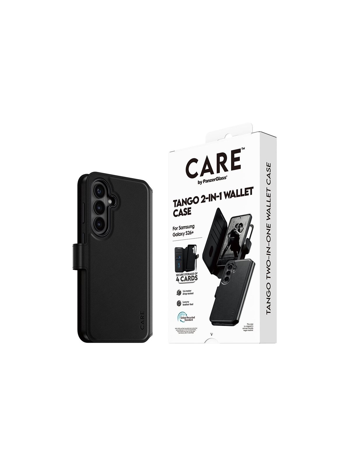 CARE by PanzerGlass Tango 2-in-1 Wallet Case w. Qi Samsung New Galaxy S26 Plus | PanzerGlass 3 CARE by PanzerGlass Tango 2-in-1 Wallet Case w. Qi Samsung New Galaxy S26 Plus | PanzerGlass 3