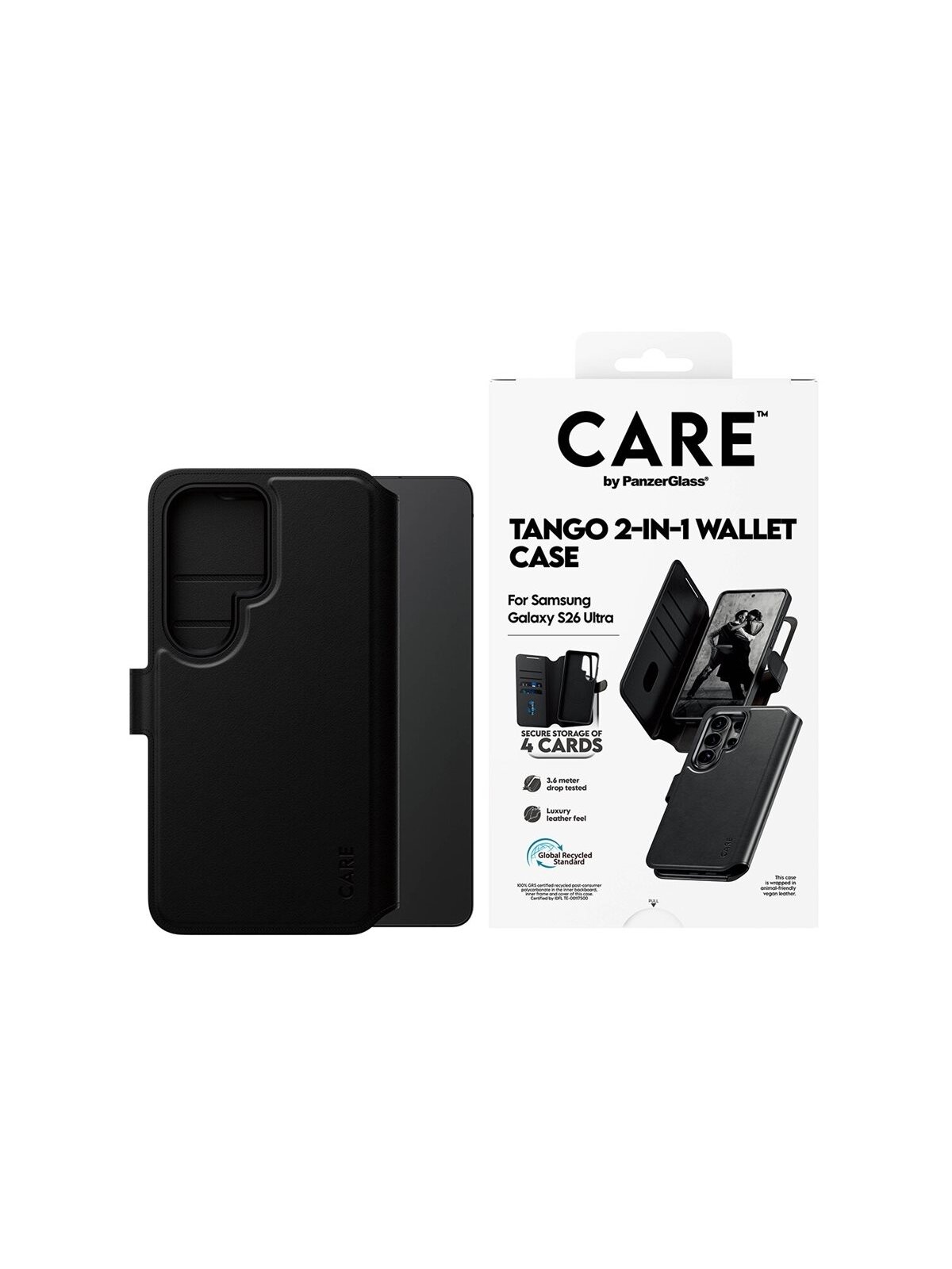 CARE by PanzerGlass Tango 2-in-1 Wallet Case w. Qi Samsung New Galaxy S26 Ultra | PanzerGlass 5 CARE by PanzerGlass Tango 2-in-1 Wallet Case w. Qi Samsung New Galaxy S26 Ultra | PanzerGlass 5