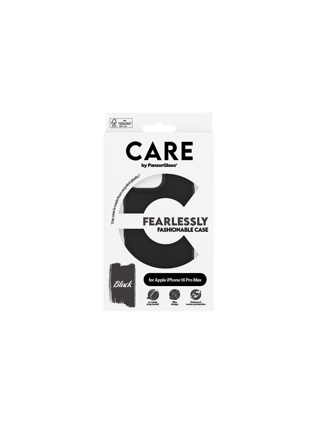 CARE Fashionable Case | Back cover | Apple | iPhone 16 Pro Max | Recycled plastic | Black 3