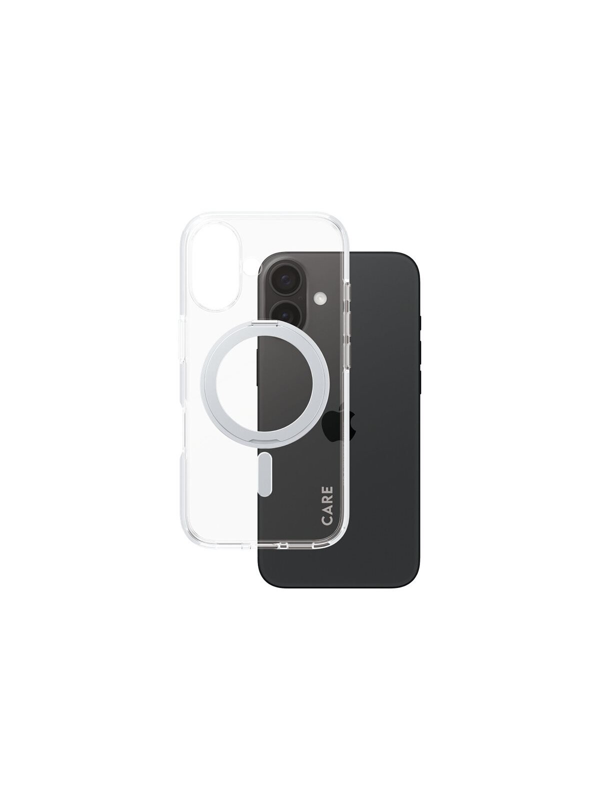CARE Feature Case | Back cover | Apple | iPhone 16 | Recycled plastic | Silver | Kickstand & MagSafe 1