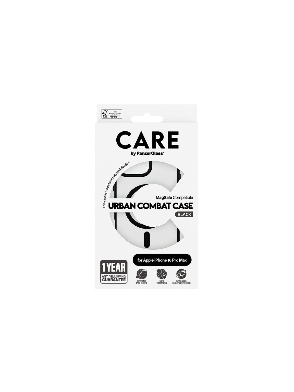 CARE Flagship Case | Back cover | Apple | iPhone 16 Pro Max | Recycled plastic | Black | MagSafe 3