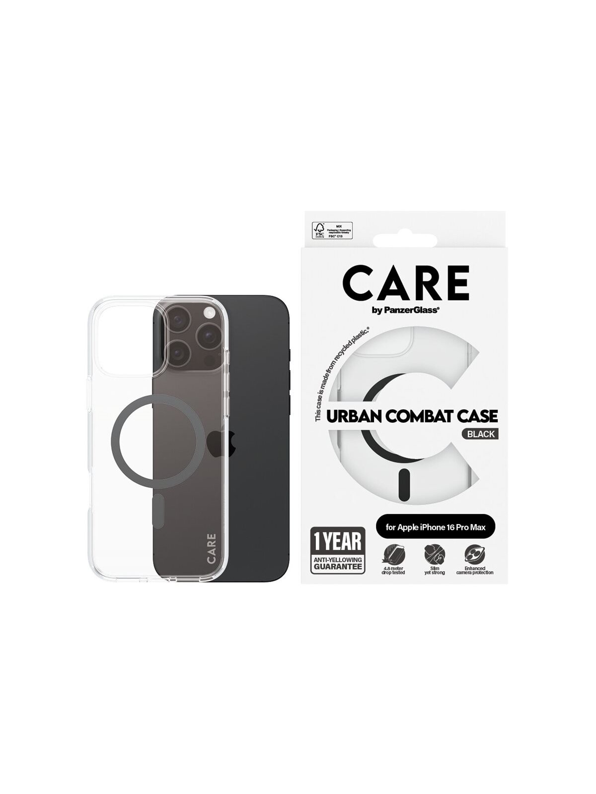 CARE Flagship Case | Back cover | Apple | iPhone 16 Pro Max | Recycled plastic | Transparent | MagSafe 3 CARE Flagship Case | Back cover | Apple | iPhone 16 Pro Max | Recycled plastic | Transparent | MagSafe 3
