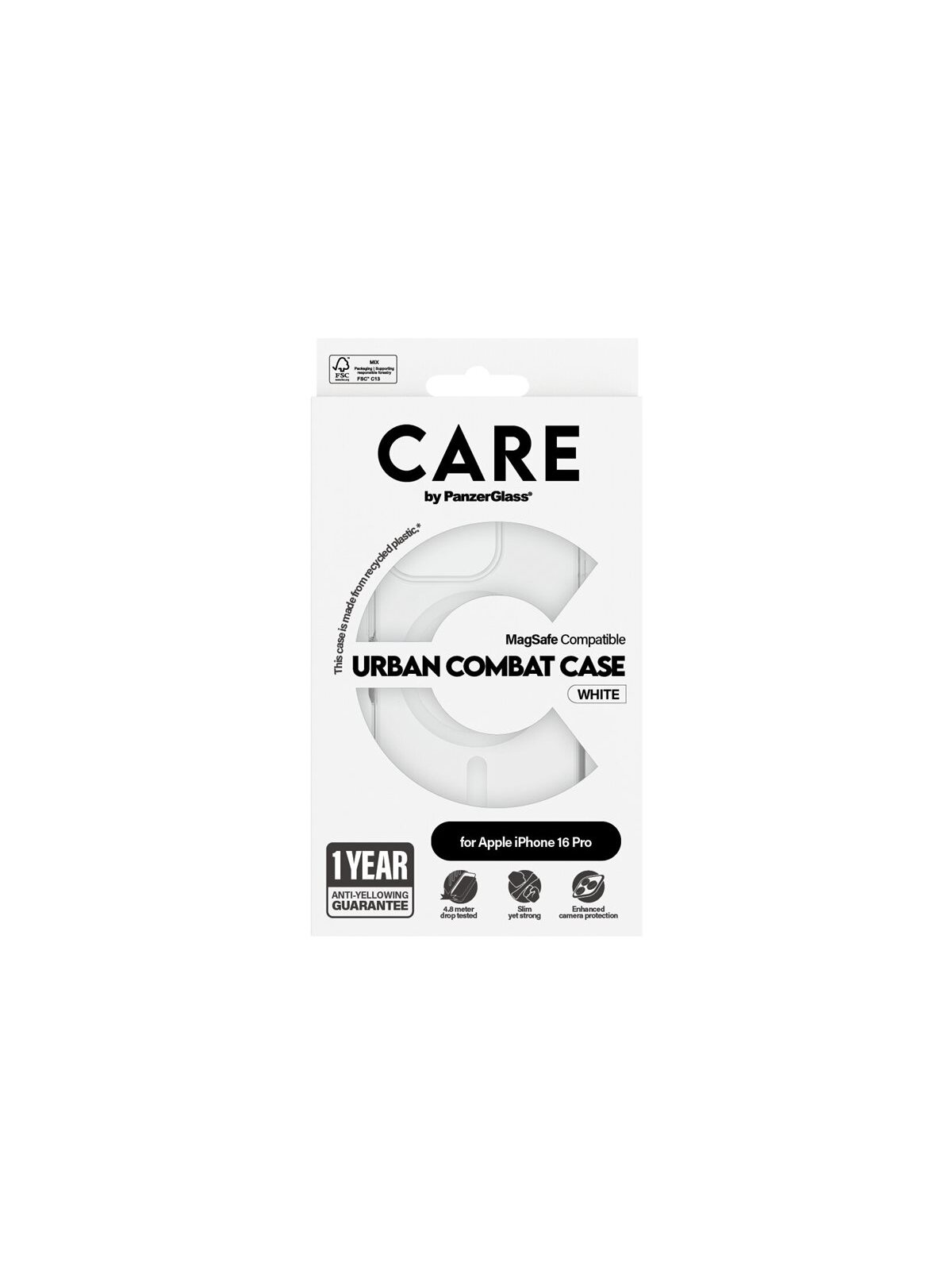 CARE Flagship Case | Back cover | Apple | iPhone 16 PRO | Recycled plastic | White | MagSafe 3 CARE Flagship Case | Back cover | Apple | iPhone 16 PRO | Recycled plastic | White | MagSafe 3