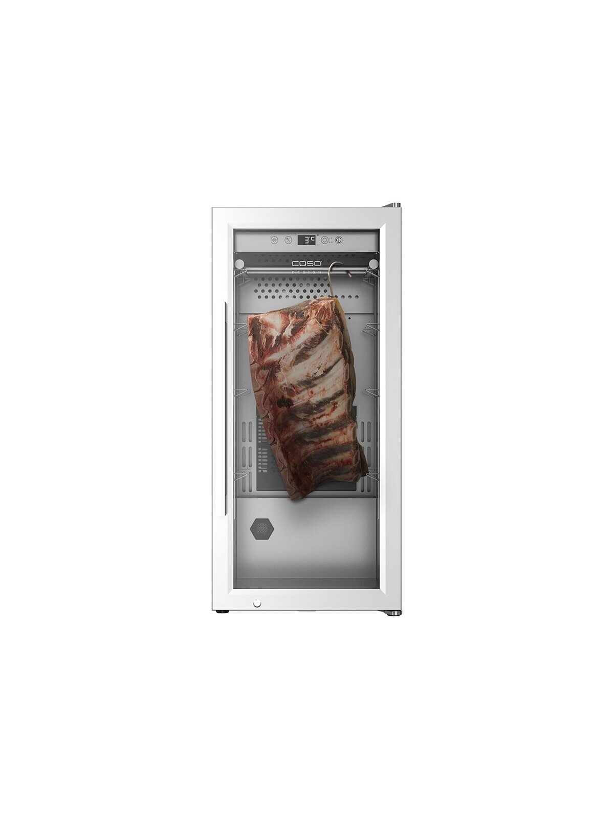 Caso | Dry aging cabinet with compressor technology | DryAged Master 63 | Energy efficiency class Not apply | Food-ageing cabinet with compressor technology | Free standing | Bottles capacity Not apply | Cooling type Compressor technology | Stainless ste Caso | Dry aging cabinet with compressor technology | DryAged Master 63 | Energy efficiency class Not apply | Food-ageing cabinet with compressor technology | Free standing | Bottles capacity Not apply | Cooling type Compressor technology | Stainless ste
