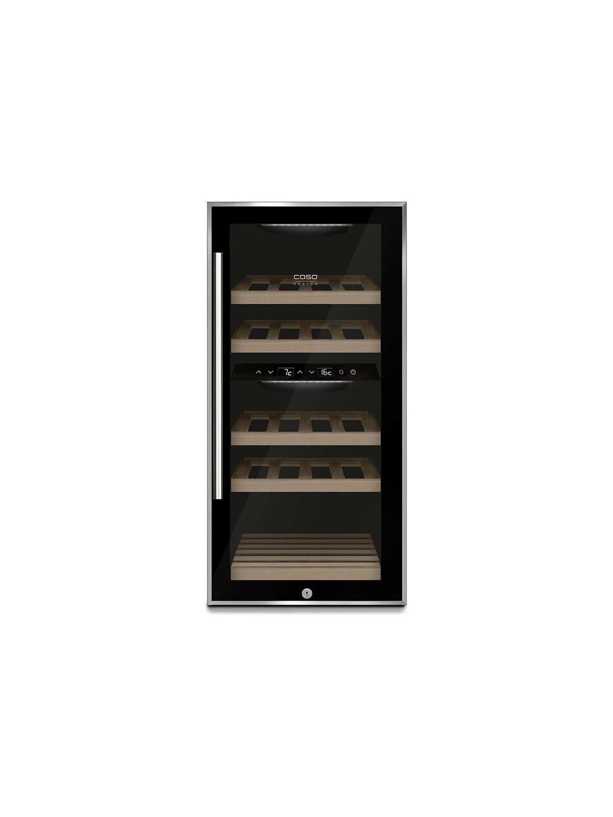 Caso | Wine cooler | WineComfort 24 | Energy efficiency class G | Showcase | Bottles capacity 24 bottles | Cooling type Compressor technology | Black