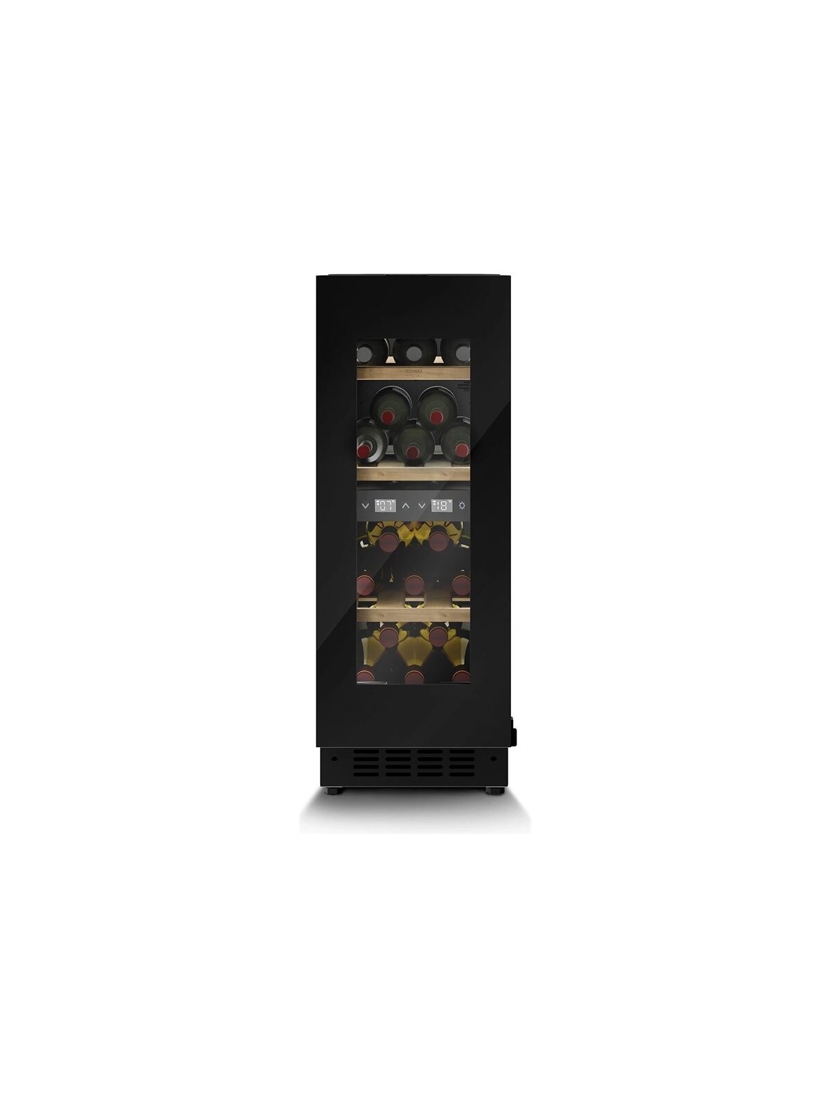 Caso Wine cooler | WineDeluxe WDU 18 | Energy efficiency class F | Built-in | Bottles capacity 18 | Black Caso Wine cooler | WineDeluxe WDU 18 | Energy efficiency class F | Built-in | Bottles capacity 18 | Black