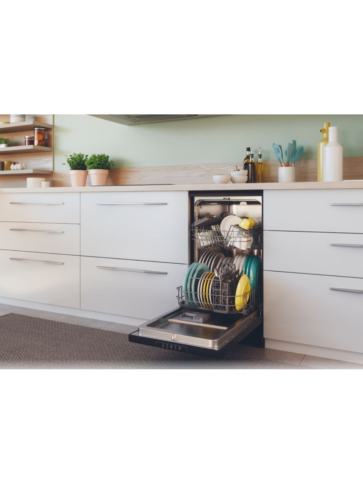 Candy Dishwasher | CDPH 2L1047B | Free standing | Width 45 cm | Number of place settings 10 | Number of programs 5 | Energy efficiency class E | Inox 5
