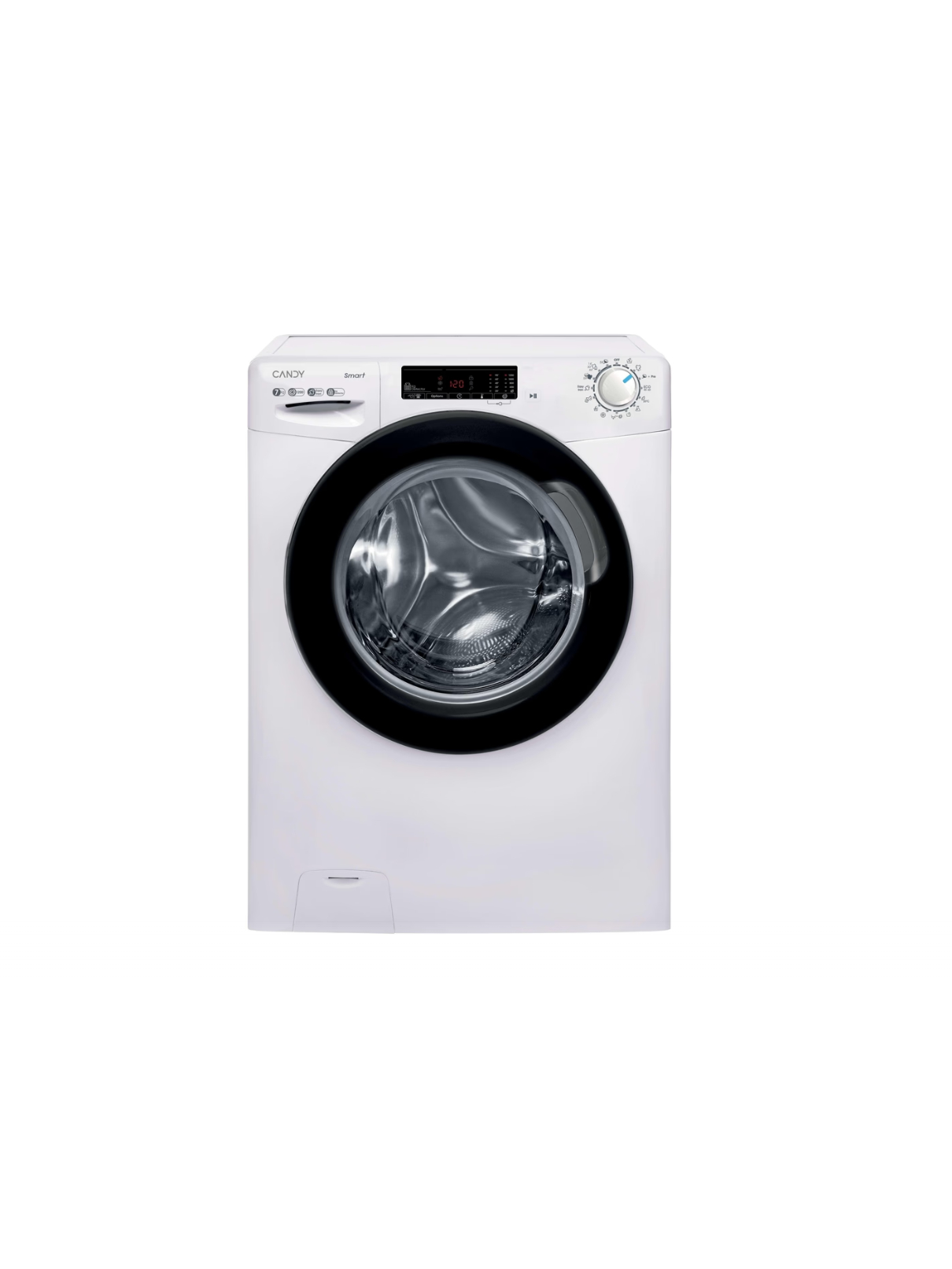 Candy Washing Machine | CSS 127TWB5/1-S | Energy efficiency class A | Front loading | Washing capacity 7 kg | 1200 RPM | Depth 54 cm | Width 60 cm | Display | 2-digit | Steam function | White 1