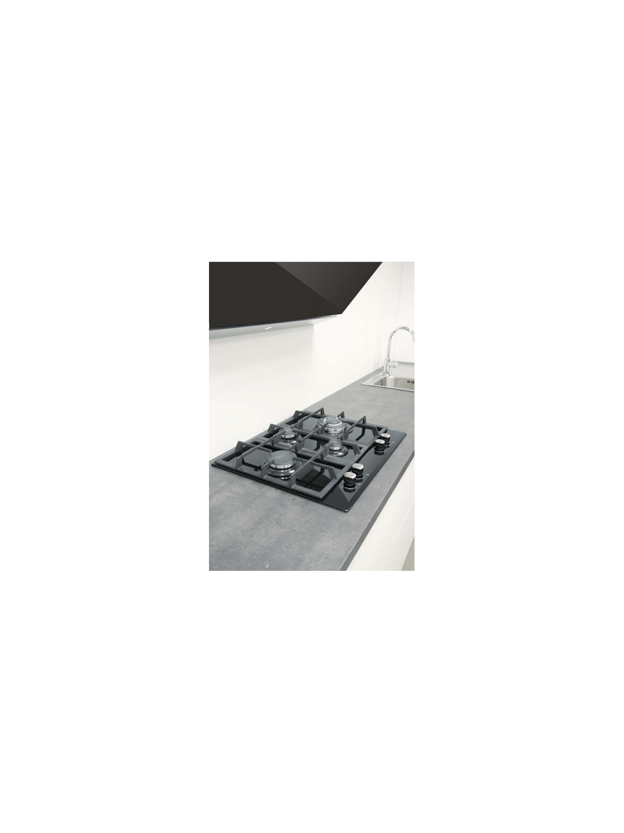 CATA | Hob | LCI 6031 B | Gas on glass | Number of burners/cooking zones 4 | Rotary knobs | Black 1