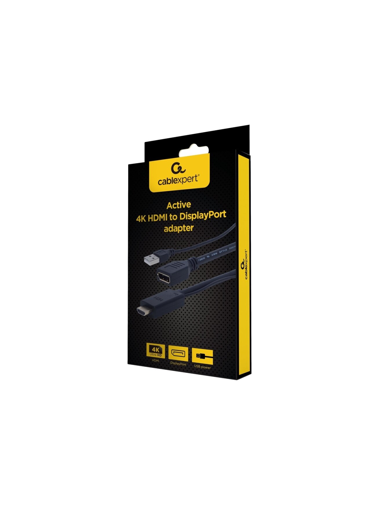 Cablexpert | Active 4K HDMI to DisplayPort Adapter | A-HDMIM-DPF-01 | Black | DisplayPort Female | HDMI Male (Type A) | 0.1 m 2 Cablexpert | Active 4K HDMI to DisplayPort Adapter | A-HDMIM-DPF-01 | Black | DisplayPort Female | HDMI Male (Type A) | 0.1 m 2