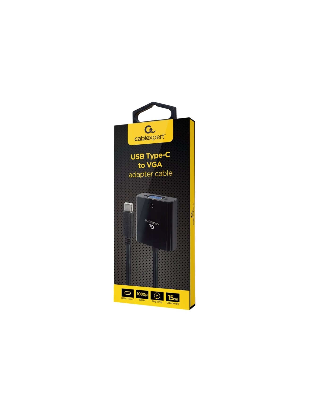 Cablexpert | USB Type-C to VGA adapter cable | A-CM-VGAF-01 | Black | USB Type-C | VGA | 0.15 m 1