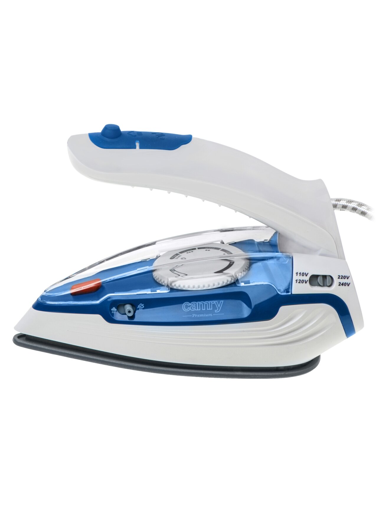 Camry CR 5040 | Steam travel iron | 1600 W | Water tank capacity 80 ml | Continuous steam 10 g/min | Steam boost performance 50 g/min | Blue/White 1 Camry CR 5040 | Steam travel iron | 1600 W | Water tank capacity 80 ml | Continuous steam 10 g/min | Steam boost performance 50 g/min | Blue/White 1