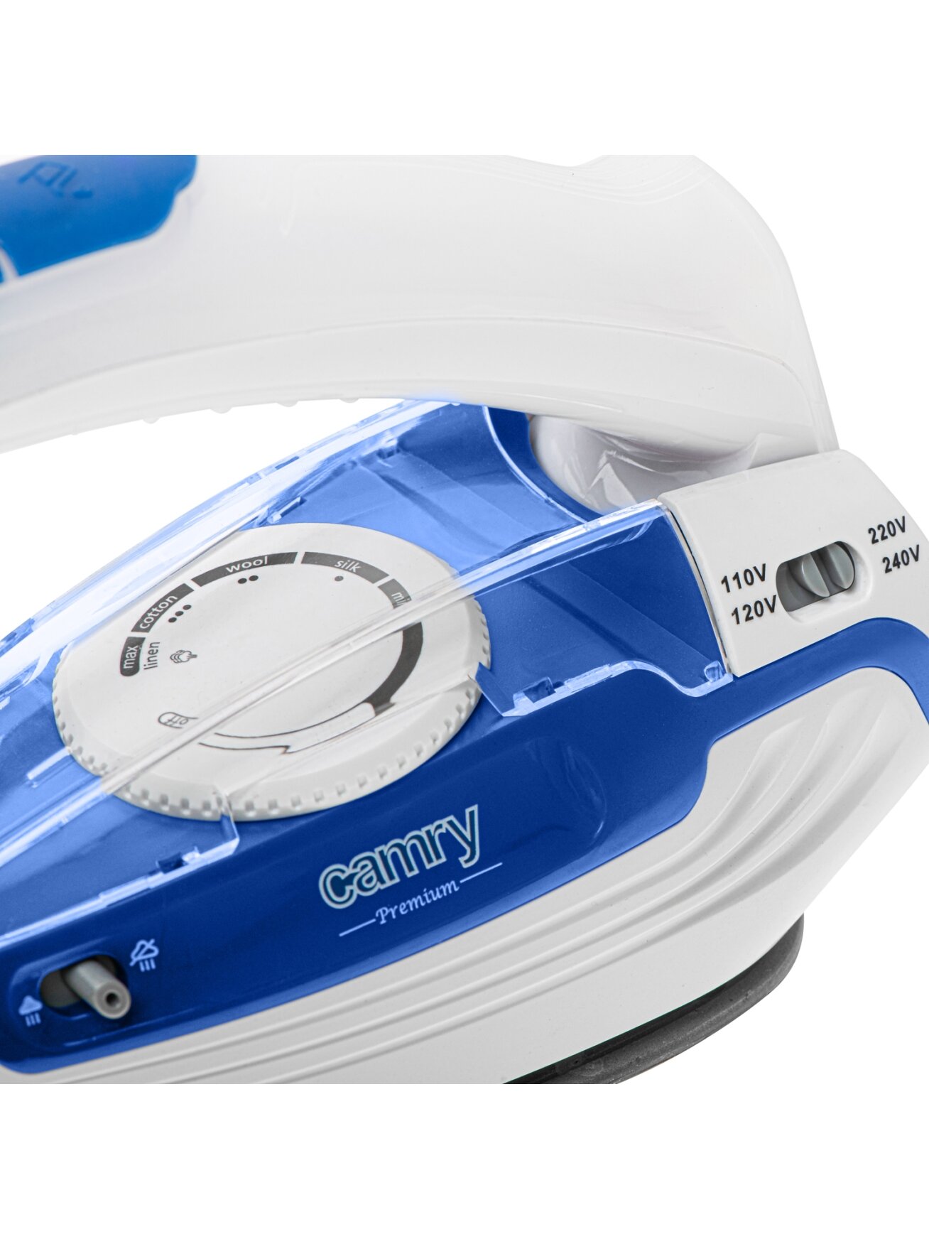 Camry CR 5040 | Steam travel iron | 1600 W | Water tank capacity 80 ml | Continuous steam 10 g/min | Steam boost performance 50 g/min | Blue/White 3 Camry CR 5040 | Steam travel iron | 1600 W | Water tank capacity 80 ml | Continuous steam 10 g/min | Steam boost performance 50 g/min | Blue/White 3