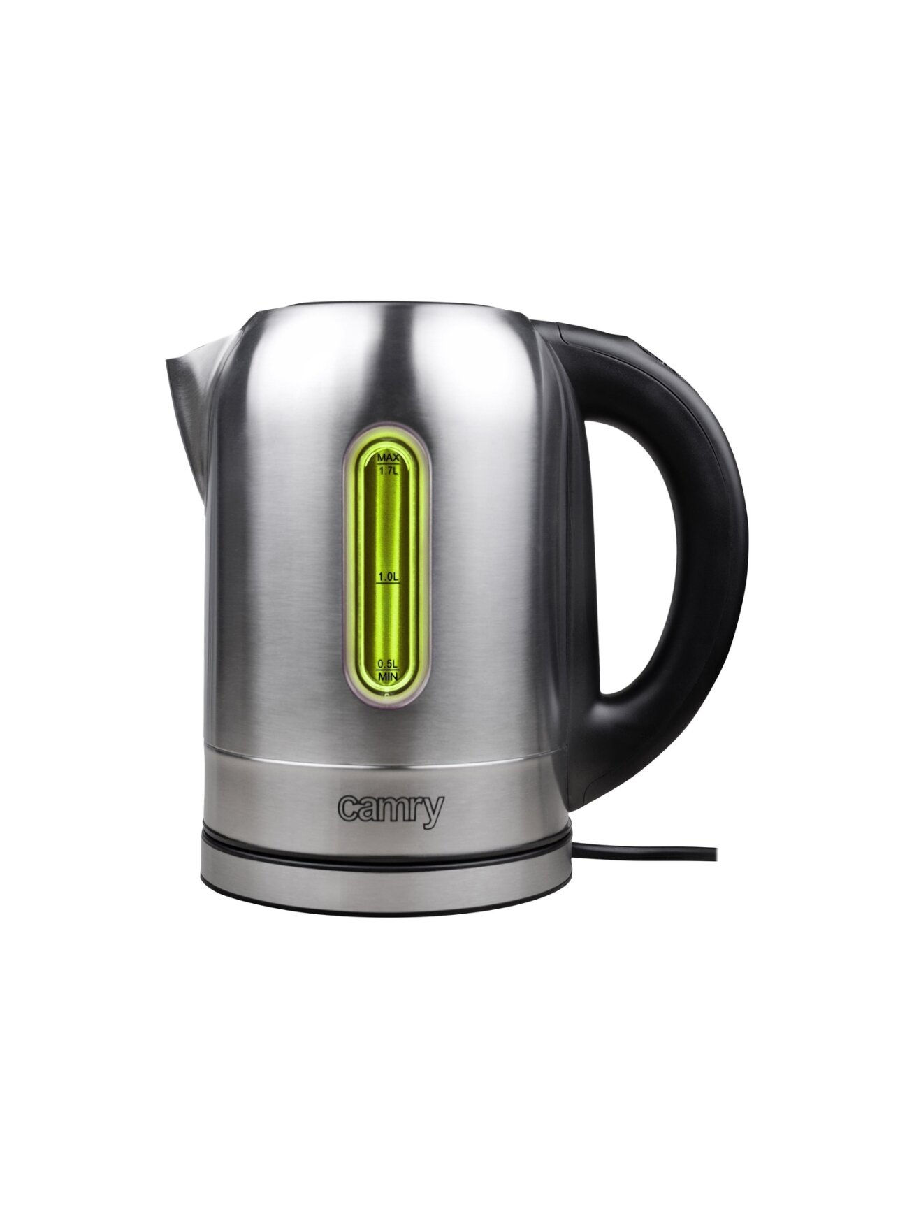 Camry | Kettle | CR 1253 | With electronic control | 2200 W | 1.7 L | Stainless steel | 360° rotational base | Stainless steel 5