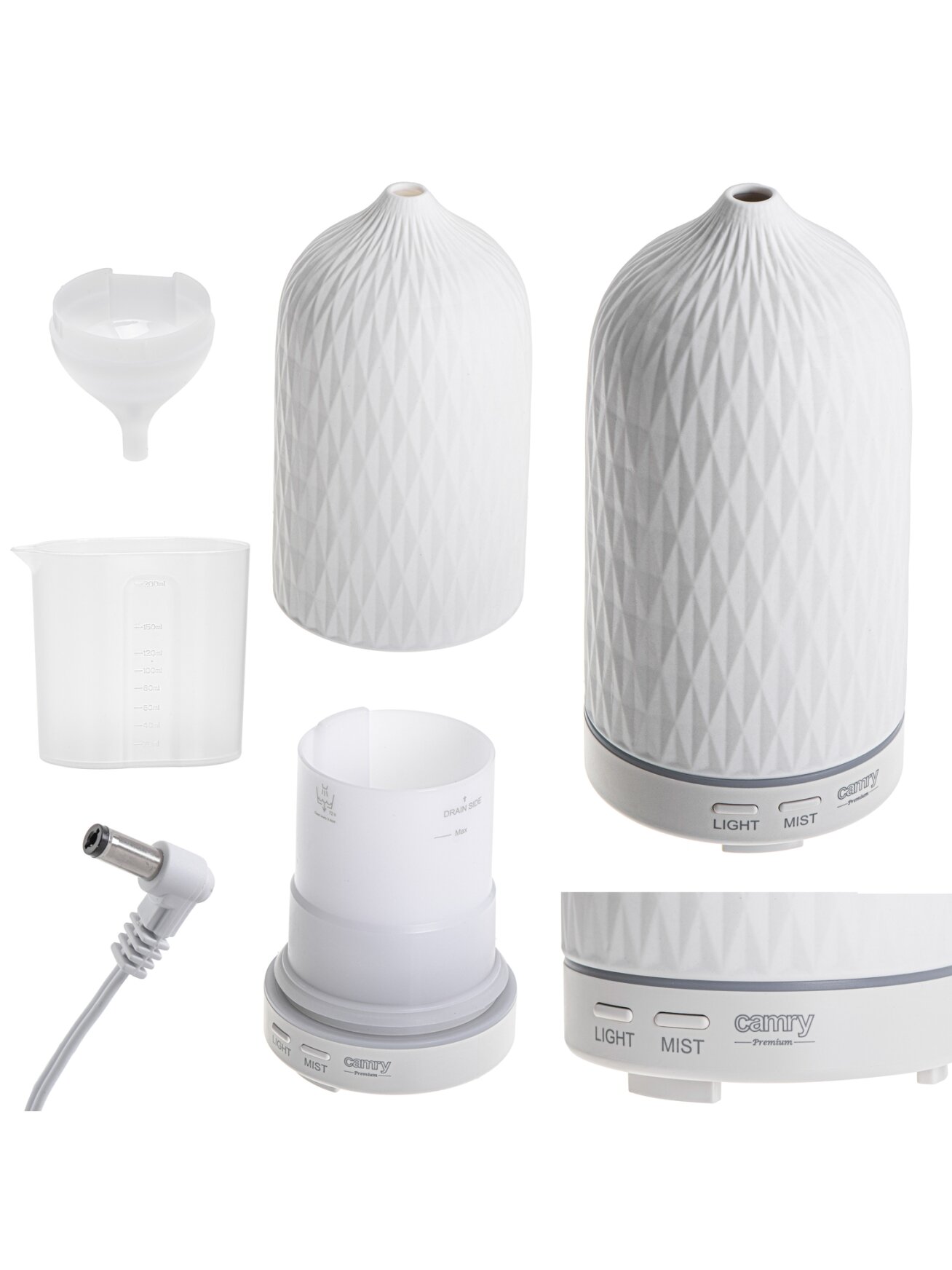 Camry | Ultrasonic aroma diffuser 3in1 | CR 7970 | Ultrasonic | Suitable for rooms up to 25 m² | White 4 Camry | Ultrasonic aroma diffuser 3in1 | CR 7970 | Ultrasonic | Suitable for rooms up to 25 m² | White 4