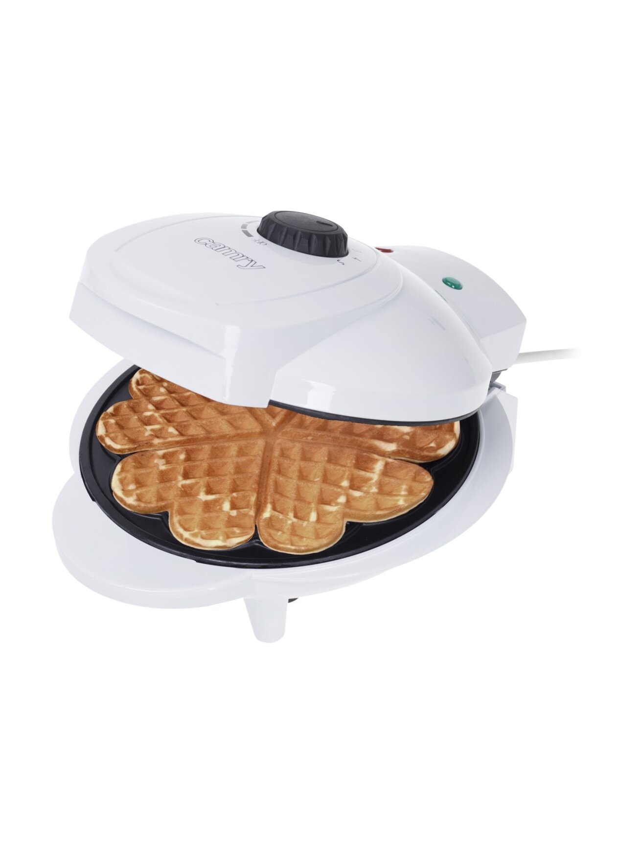 Camry | Waffle maker | CR 3022 | 1000 W | Number of pastry 5 | Heart shaped | White 2 Camry | Waffle maker | CR 3022 | 1000 W | Number of pastry 5 | Heart shaped | White 2