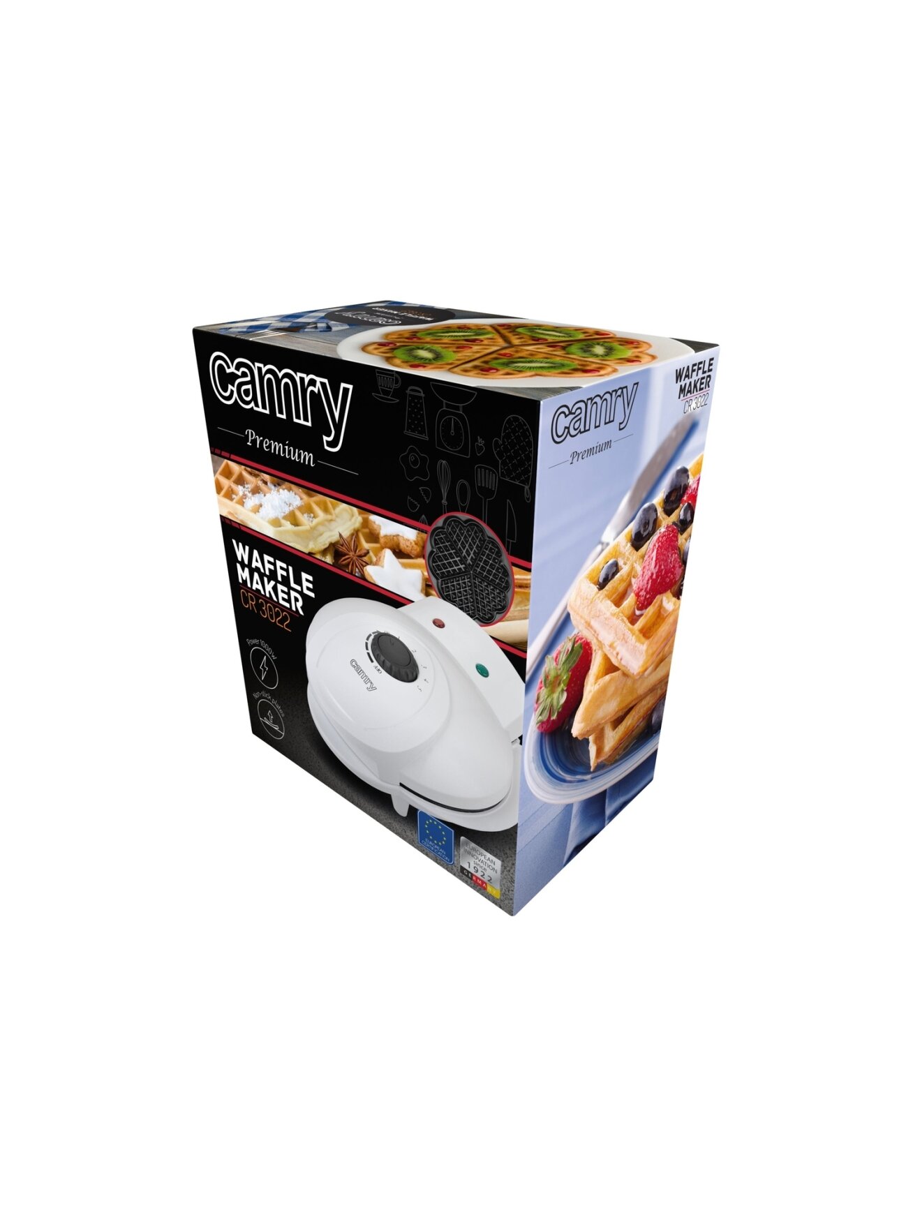 Camry | Waffle maker | CR 3022 | 1000 W | Number of pastry 5 | Heart shaped | White 5 Camry | Waffle maker | CR 3022 | 1000 W | Number of pastry 5 | Heart shaped | White 5